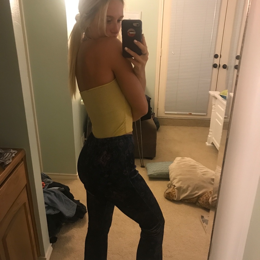 Velvet flare out pants